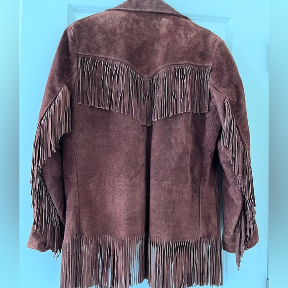 Vintage Genuine Leather Suede Fringe Jacket - Picture 5 of 9